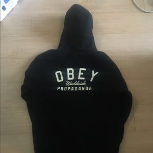 Obey zip up sweatshirt